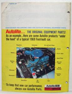 1969 Ford Shop Tips Advanced Specifications and Part Numbers