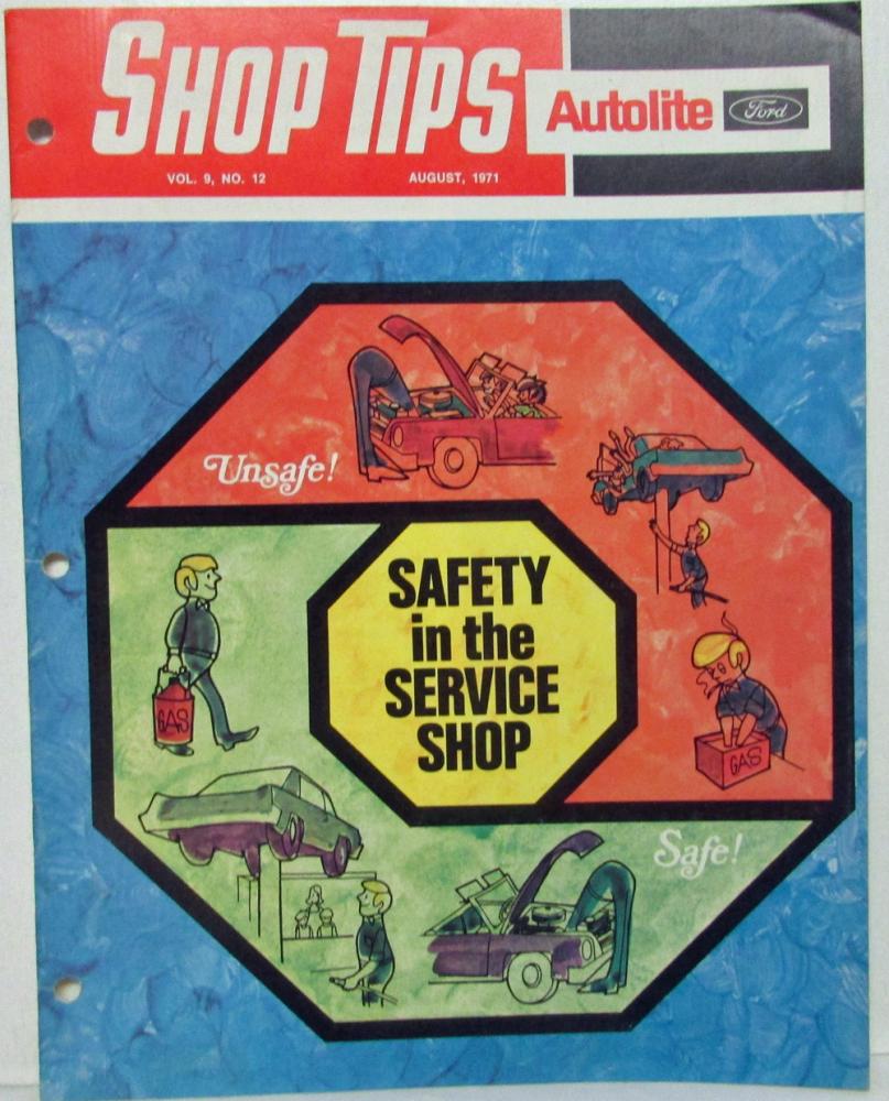 1971 August Ford Shop Tips Vol 9 No 12 Safety in the Service Shop