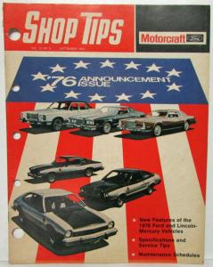 1975 September Ford Shop Tips Vol 13 No 8 1976 Announcement Issue