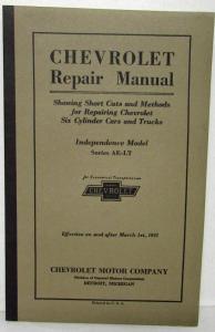 1931 Chevrolet Car & Truck Service Shop Repair Manual Series AE-LT