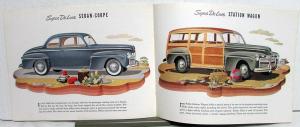 Ford 1942 Large Sales Brochure W/ Woody Wagon Flathead Original