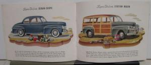 Ford 1942 Sales Brochure w/ Woody Station Wagons Flathead Original