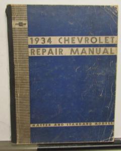 1934 Chevrolet Car and Truck Service Shop Repair Manual Master & Standard Models