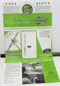 1935 Ford Dealer Approved Accessories Sales Brochure Folder Green Ink