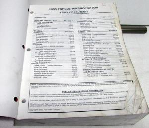 2003 Ford Shop Service Manual Expedition Lincoln Navigator Dealer Repair Vol 1