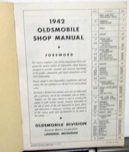1942 Oldsmobile Factory Service Shop Small Manual Repair Series 60 70 90 Orig