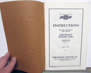 1928 Chevrolet National Series AB Owners Manual Reproduction