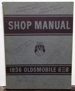 1936 Oldsmobile Factory Service Shop Small Manual Repair 6 & 8 F36 L36 Orig