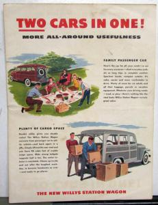 1950 Willys Station Wagon Brochure Hurricane 4 Lightning 6 Jeep Overland ORIG