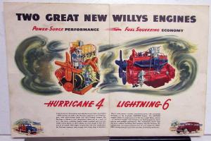 1950 Willys Station Wagon Brochure Hurricane 4 Lightning 6 Jeep Overland ORIG