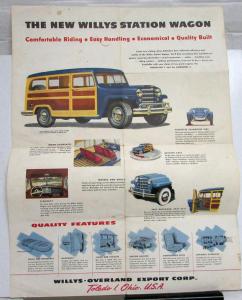 1950 Willys Station Wagon Brochure Hurricane 4 Lightning 6 Jeep Overland ORIG