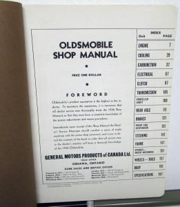 1936 Oldsmobile Canadian Dealer Service Shop Manual Repair Six & Eight F36 L36