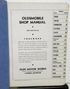 1936 Oldsmobile Dealer Service Shop Manual Repair Six & Eight F36 L36 Orig