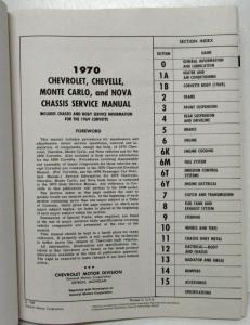 1970 Chevrolet Chassis Service Shop Repair Manual Chevelle Nova Corvette Repro