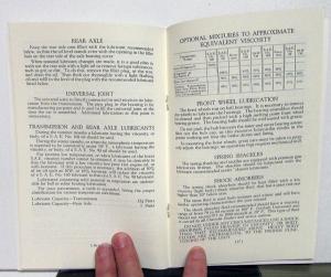 1935 Chevrolet Standard Owners Manual For The Care Of Your Car Reproduction