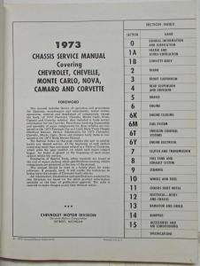 1973 Chevrolet Service Shop Repair Manual Chevelle Camaro Corvette Nova