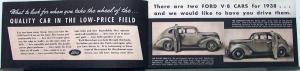 Ford 1938 Flathead V8 Sales Brochure Original