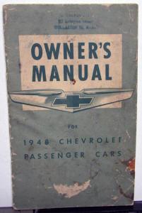 1948 Chevrolet Stylemaster Fleetmaster Fleetline Owners Operator Manual Original