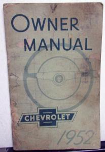 1952 Chevrolet Styleline Fleetline Owners Operators Manual Original