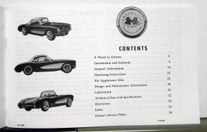 1956 Chevrolet Corvette Owners Operators Manual Reproduction