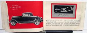 1933 Plymouth Standard Six Sedan Coupe Features Specs Sales Brochure Original