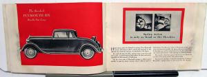 1933 Plymouth Standard Six Sedan Coupe Features Specs Sales Brochure Original