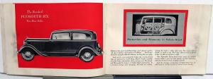 1933 Plymouth Standard Six Sedan Coupe Features Specs Sales Brochure Original