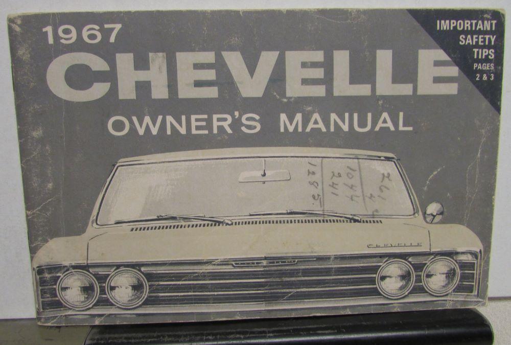 1967 Chevrolet Chevelle Operators Owners Manual Original