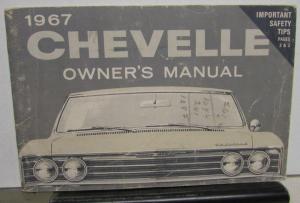 1967 Chevrolet Chevelle Operators Owners Manual Original