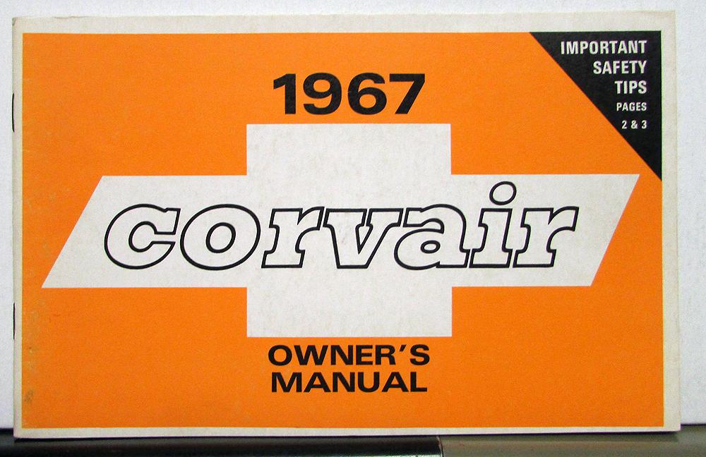 1967 Chevrolet Corvair Operators Owners Manual Original