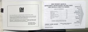 1968 Chevrolet Camaro Chevelle Chevy II Owners Operators Manual Reproduction