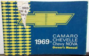 1969 Chevrolet Camaro Chevelle Chevy Nova Owners Operators Manual Original