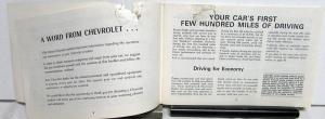 1969 Chevrolet Camaro Chevelle Chevy Nova Owners Operators Manual Original