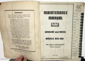 1954 GMC Trucks Model 620-980 Service Shop Repair Maintenance Manual
