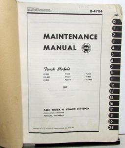 1947 GMC Trucks F Models 300-450 Service Shop Repair Maintenance Manual