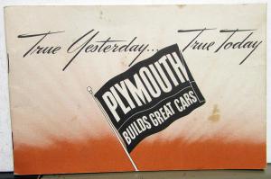 1947 Plymouth Dealer Sales Brochure History Of Achievements 1928-46 Original