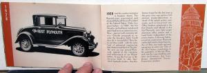 1947 Plymouth Dealer Sales Brochure History Of Achievements 1928-46 Original