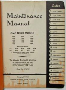 1941 GMC Trucks Models AC AF 500-890 Service Shop Repair Maintenance Manual