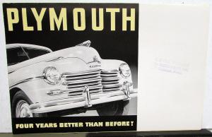 1946 Plymouth Deluxe & Special Deluxe Sales Mailer Yellow Brochure Original