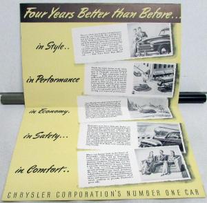 1946 Plymouth Deluxe & Special Deluxe Sales Mailer Yellow Brochure Original