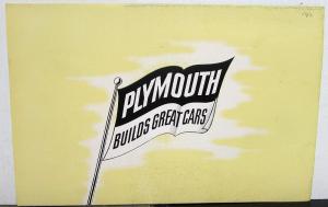 1946 Plymouth Deluxe & Special Deluxe Sales Mailer Yellow Brochure Original