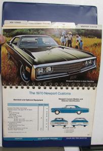 1970 Chrysler Dealer Album Data Book Features Specs Color & Trim 300 New Yorker