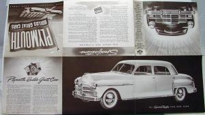 1949 Plymouth Dealer Sales Folder Deluxe & Special Deluxe With Tire Notation