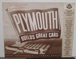 1949 Plymouth Dealer Sales Folder Deluxe & Special Deluxe With Tire Notation