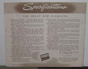 1949 Plymouth Dealer Sales Folder Deluxe & Special Deluxe With Tire Notation