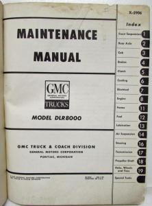 1959 GMC Trucks Model DLR8000 Service Shop Repair Maintenance Manual
