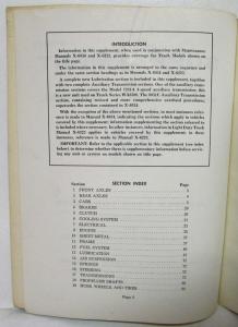 1962 GMC Truck Models 5500-8100 Service Shop Maintenance Manual Supplement