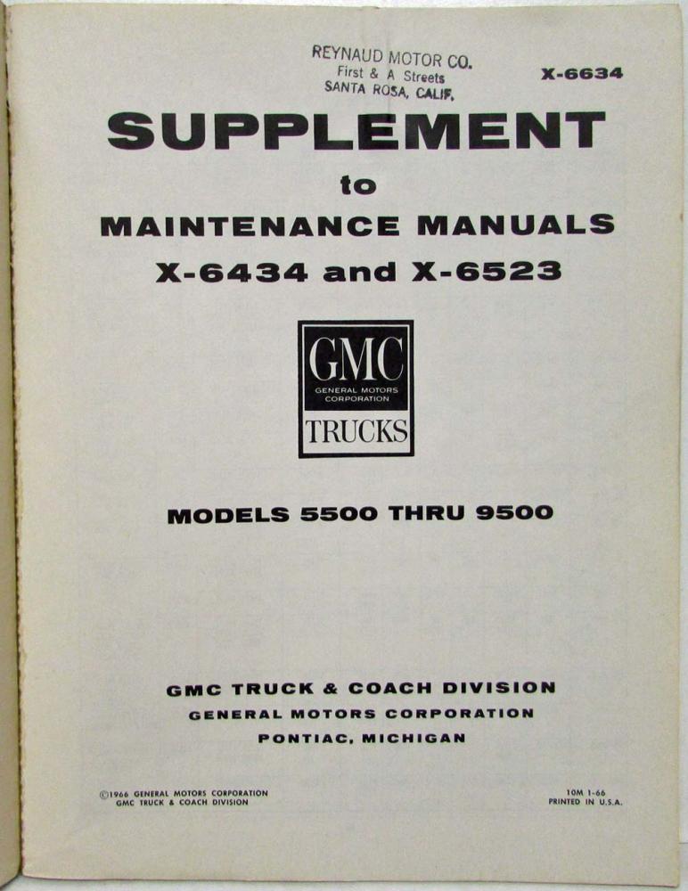 thumbnail image 2 of 1965 1966 GMC Truck Shop Service Repair Manual – Engine, Drivetrain, Electrical – Bishko Reprint 2 of 5