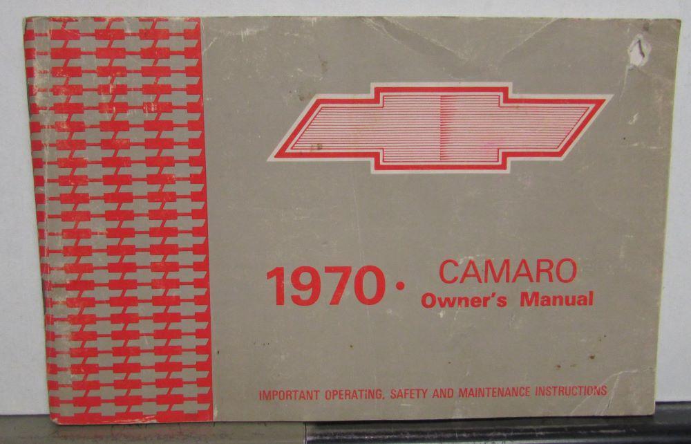 1970 Chevrolet Camaro Owners Operators Manual Original SS RS