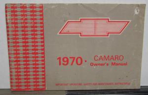 1970 Chevrolet Camaro Owners Operators Manual Original SS RS